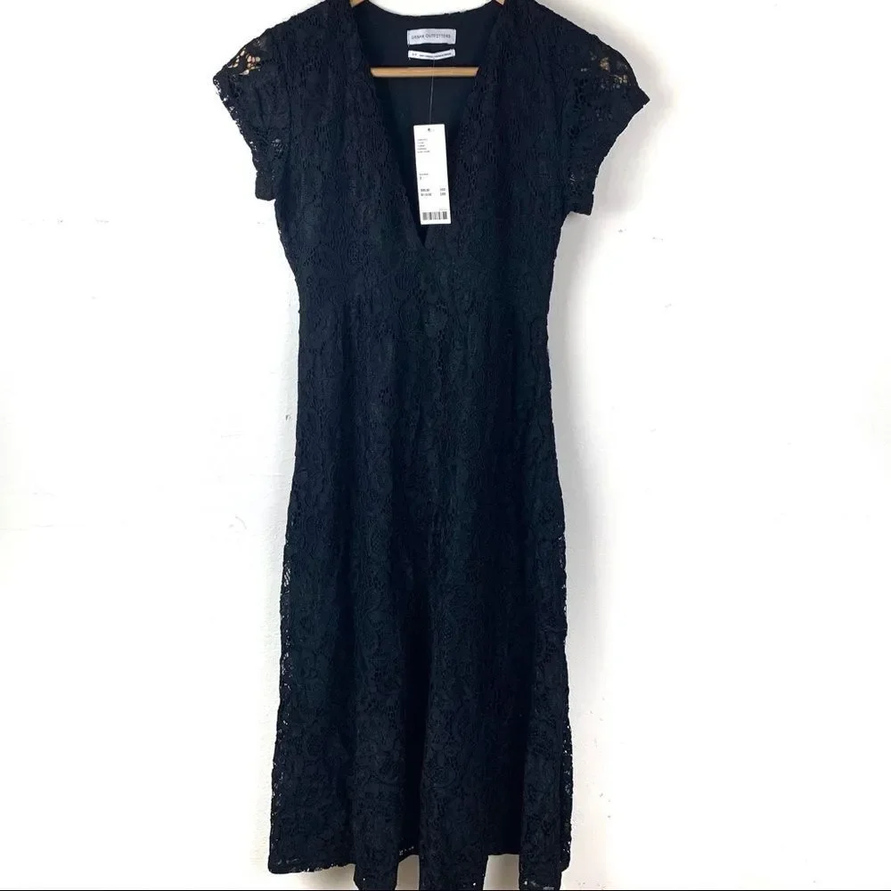 NWT Urban Outfitters Imogen Lace Midi Dress Sz S - Picture 5 of 13